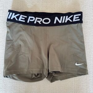 Nike Women's Khaki Pro Athletic Shorts